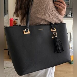 Anne Klein Black Tote with Gold Accents